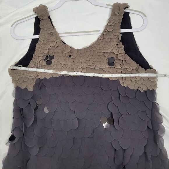 HALE BOB dress gray‎ black circle sequin layered ombre shift S - Picture 8 of 9